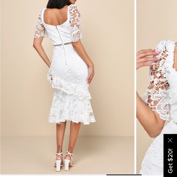 White midi lace dress - Picture 2 of 2
